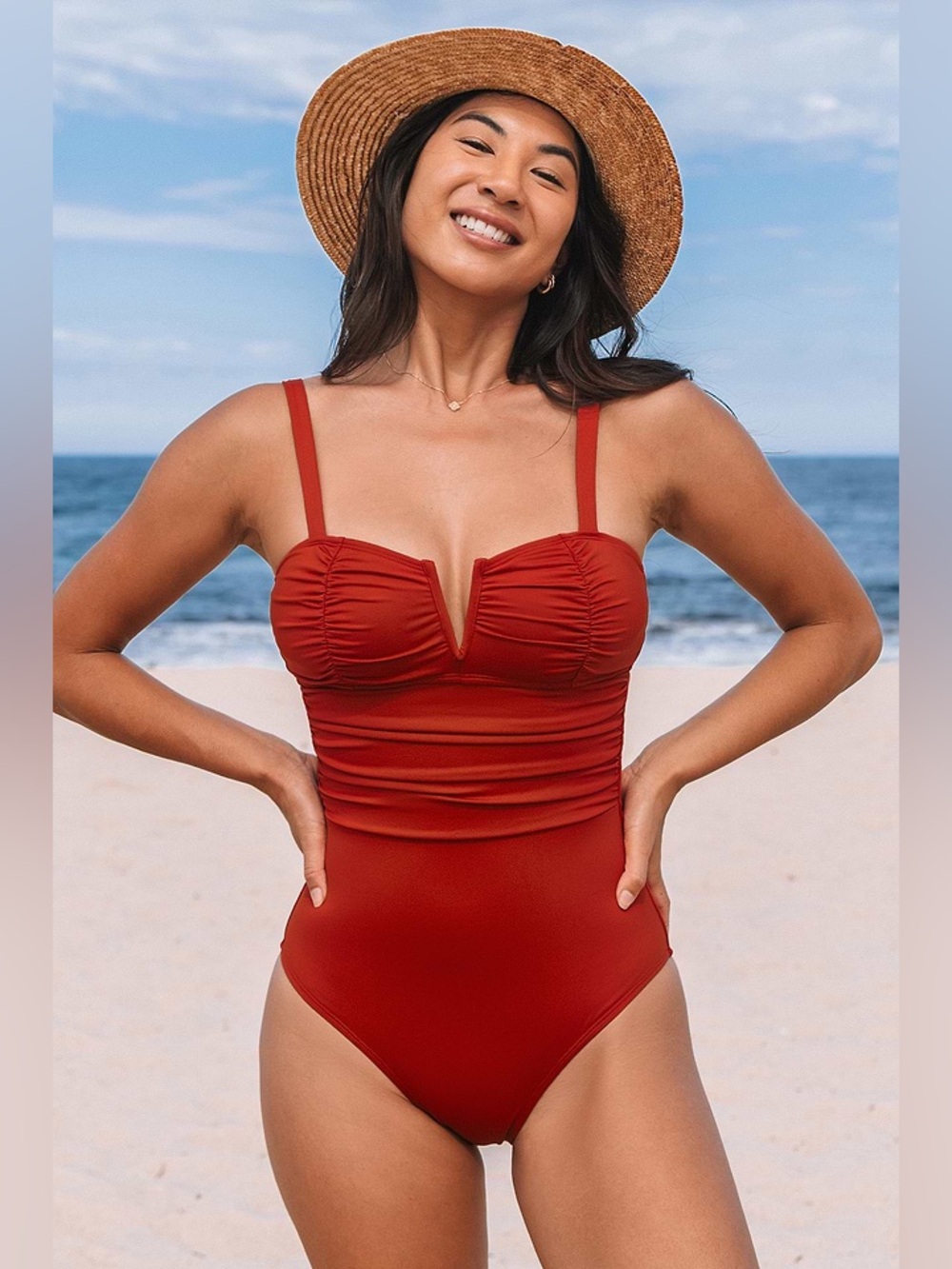 Cupshe Beach Siren Slim & Sculpt One-Piece Swimsuit Size M